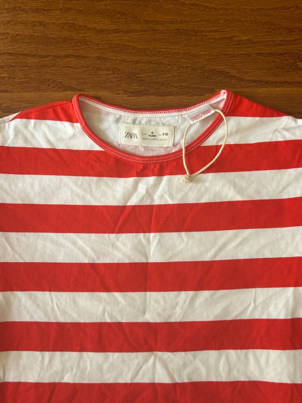 NWOT Zara Little Girls Red and White Striped Ruffle Sleeve Tee Size 5 5T New - Picture 8 of 13